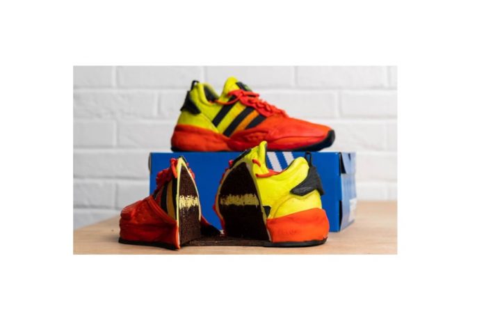 Zapatos deportivos adidas rojo y amarillo