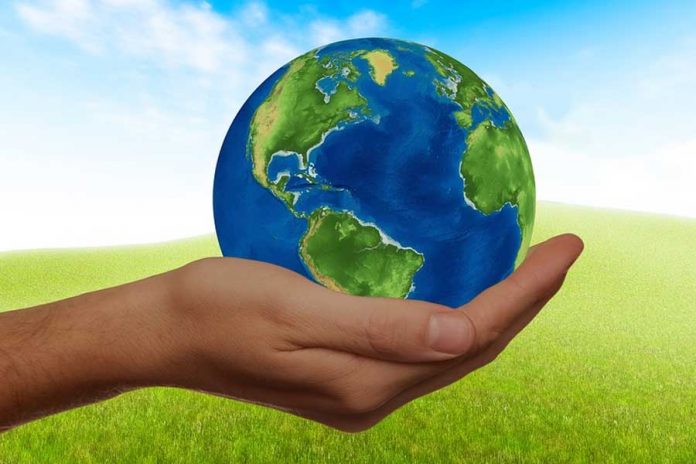sostenibilidad, mano sosteniendo el planeta