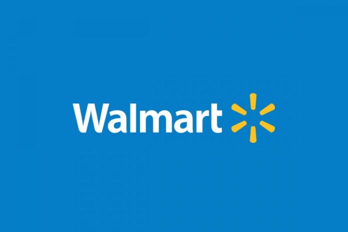 Logo de Walmart sobre fondo azul. Dimas Gimeno. Walmex