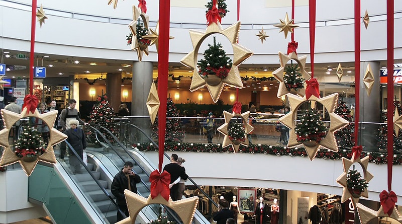 decoraciones navideñas de centros comerciales