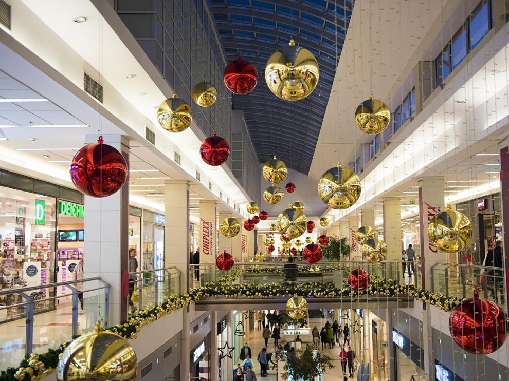 decoraciones navideñas de centros comerciales